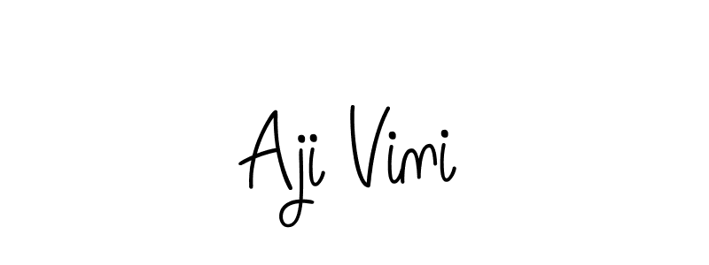 You should practise on your own different ways (Angelique-Rose-font-FFP) to write your name (Aji Vini) in signature. don't let someone else do it for you. Aji Vini signature style 5 images and pictures png