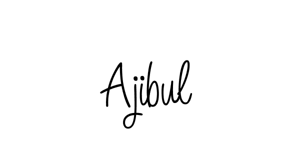 How to make Ajibul name signature. Use Angelique-Rose-font-FFP style for creating short signs online. This is the latest handwritten sign. Ajibul signature style 5 images and pictures png