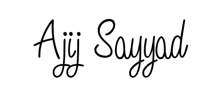 The Angelique-Rose-font-FFP font transforms the name Ajij Sayyad into an executive sign with sharp precision and distinguished character. Ajij Sayyad signature style 5 images and pictures png