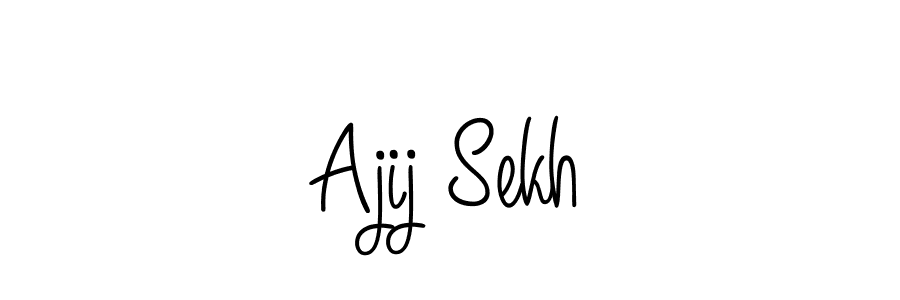 The best way (Angelique-Rose-font-FFP) to make a short signature is to pick only two or three words in your name. The name Ajij Sekh include a total of six letters. For converting this name. Ajij Sekh signature style 5 images and pictures png