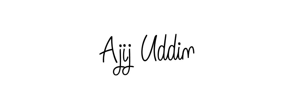 You should practise on your own different ways (Angelique-Rose-font-FFP) to write your name (Ajij Uddin) in signature. don't let someone else do it for you. Ajij Uddin signature style 5 images and pictures png