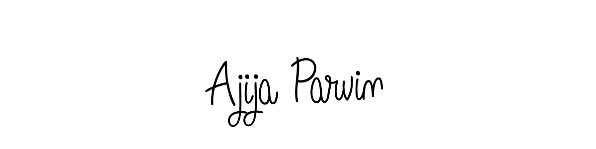 You should practise on your own different ways (Angelique-Rose-font-FFP) to write your name (Ajija Parvin) in signature. don't let someone else do it for you. Ajija Parvin signature style 5 images and pictures png