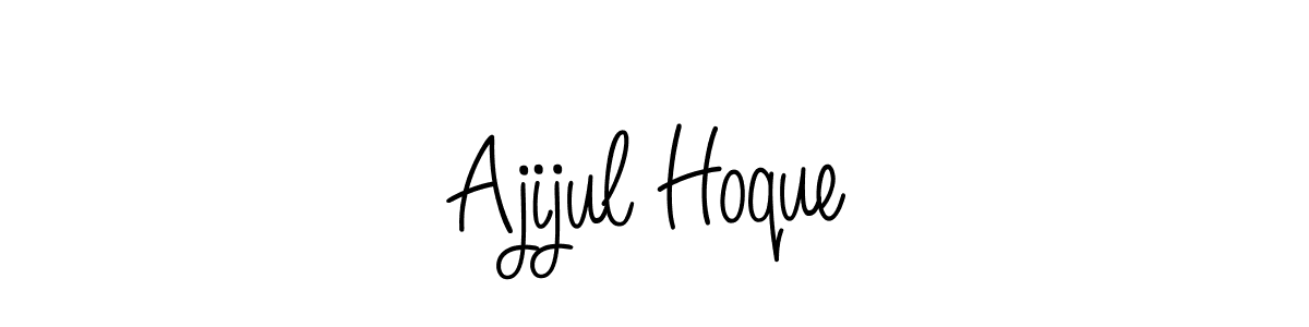 You should practise on your own different ways (Angelique-Rose-font-FFP) to write your name (Ajijul Hoque) in signature. don't let someone else do it for you. Ajijul Hoque signature style 5 images and pictures png
