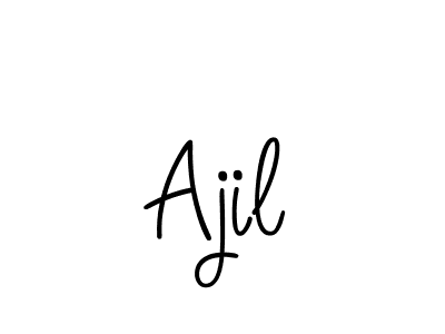 How to make Ajil name signature. Use Angelique-Rose-font-FFP style for creating short signs online. This is the latest handwritten sign. Ajil signature style 5 images and pictures png