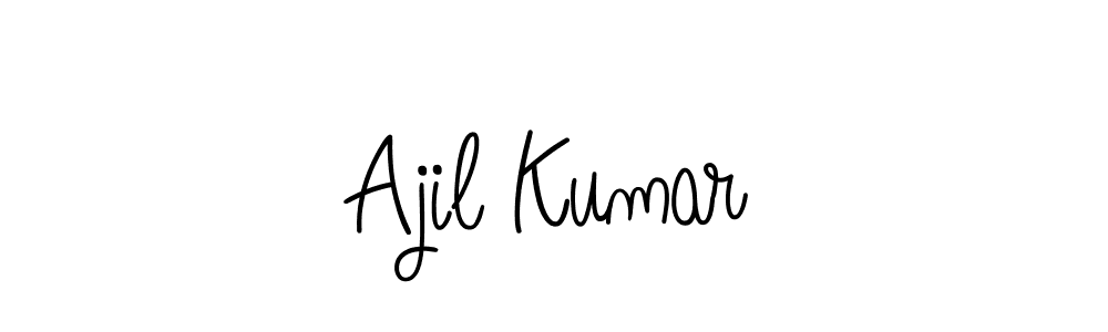 The best way (Angelique-Rose-font-FFP) to make a short signature is to pick only two or three words in your name. The name Ajil Kumar include a total of six letters. For converting this name. Ajil Kumar signature style 5 images and pictures png