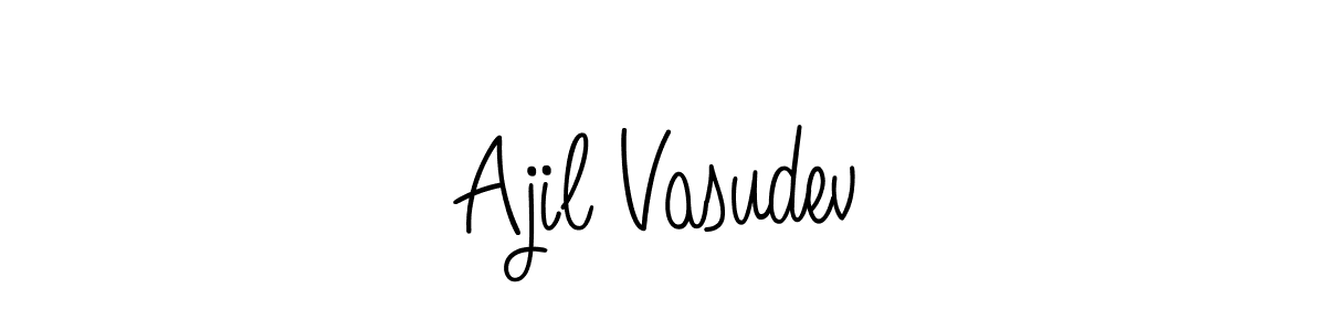 Use a signature maker to create a handwritten signature online. With this signature software, you can design (Angelique-Rose-font-FFP) your own signature for name Ajil Vasudev. Ajil Vasudev signature style 5 images and pictures png