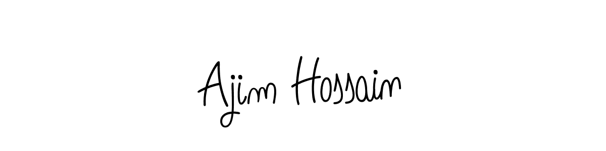 You should practise on your own different ways (Angelique-Rose-font-FFP) to write your name (Ajim Hossain) in signature. don't let someone else do it for you. Ajim Hossain signature style 5 images and pictures png