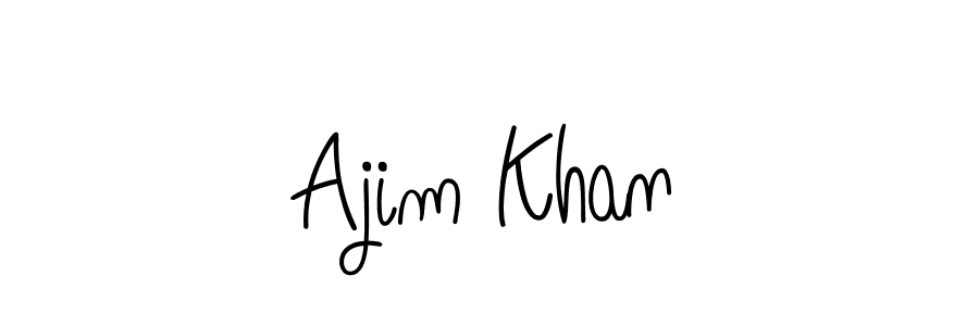 Use a signature maker to create a handwritten signature online. With this signature software, you can design (Angelique-Rose-font-FFP) your own signature for name Ajim Khan. Ajim Khan signature style 5 images and pictures png