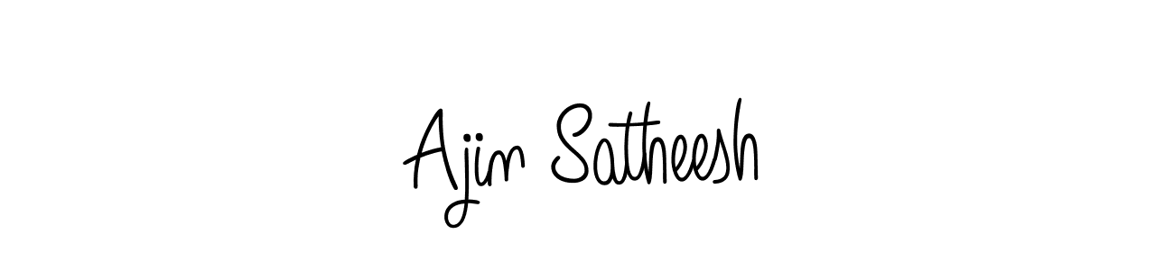 Use a signature maker to create a handwritten signature online. With this signature software, you can design (Angelique-Rose-font-FFP) your own signature for name Ajin Satheesh. Ajin Satheesh signature style 5 images and pictures png