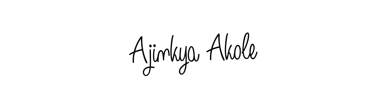 How to make Ajinkya Akole name signature. Use Angelique-Rose-font-FFP style for creating short signs online. This is the latest handwritten sign. Ajinkya Akole signature style 5 images and pictures png