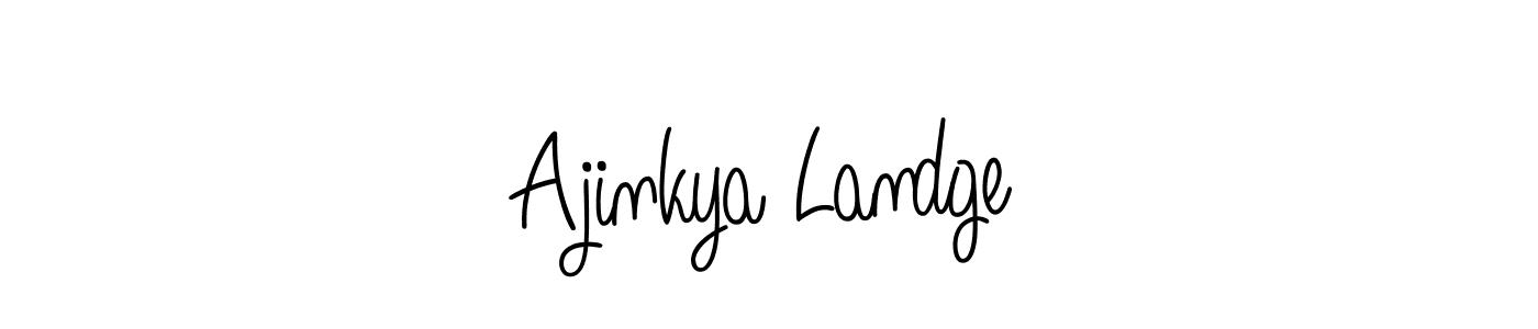 How to make Ajinkya Landge name signature. Use Angelique-Rose-font-FFP style for creating short signs online. This is the latest handwritten sign. Ajinkya Landge signature style 5 images and pictures png