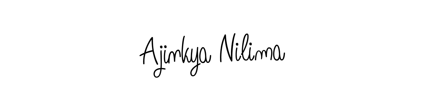 How to make Ajinkya Nilima signature? Angelique-Rose-font-FFP is a professional autograph style. Create handwritten signature for Ajinkya Nilima name. Ajinkya Nilima signature style 5 images and pictures png