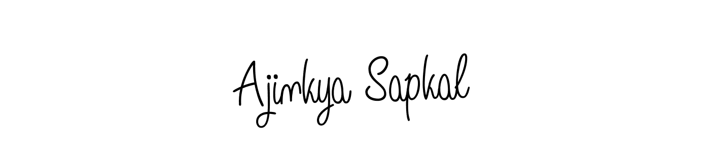 How to make Ajinkya Sapkal name signature. Use Angelique-Rose-font-FFP style for creating short signs online. This is the latest handwritten sign. Ajinkya Sapkal signature style 5 images and pictures png