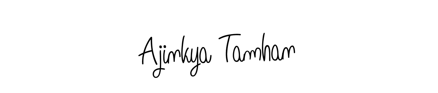 How to make Ajinkya Tamhan name signature. Use Angelique-Rose-font-FFP style for creating short signs online. This is the latest handwritten sign. Ajinkya Tamhan signature style 5 images and pictures png