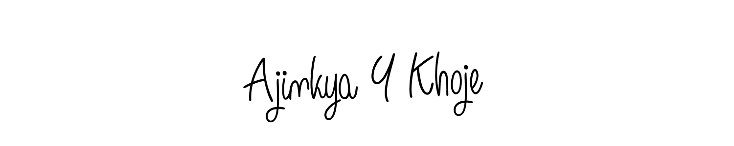 How to make Ajinkya Y Khoje name signature. Use Angelique-Rose-font-FFP style for creating short signs online. This is the latest handwritten sign. Ajinkya Y Khoje signature style 5 images and pictures png