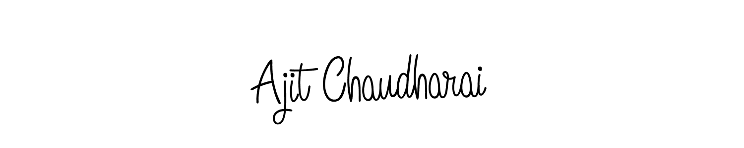 How to make Ajit Chaudharai name signature. Use Angelique-Rose-font-FFP style for creating short signs online. This is the latest handwritten sign. Ajit Chaudharai signature style 5 images and pictures png