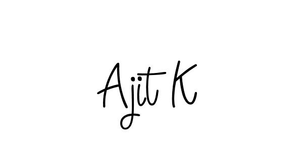 How to make Ajit K name signature. Use Angelique-Rose-font-FFP style for creating short signs online. This is the latest handwritten sign. Ajit K signature style 5 images and pictures png