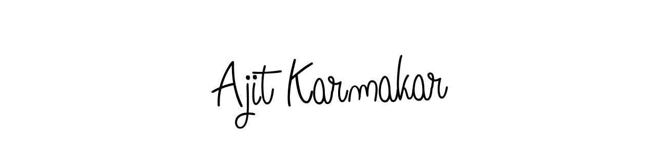 Make a beautiful signature design for name Ajit Karmakar. With this signature (Angelique-Rose-font-FFP) style, you can create a handwritten signature for free. Ajit Karmakar signature style 5 images and pictures png