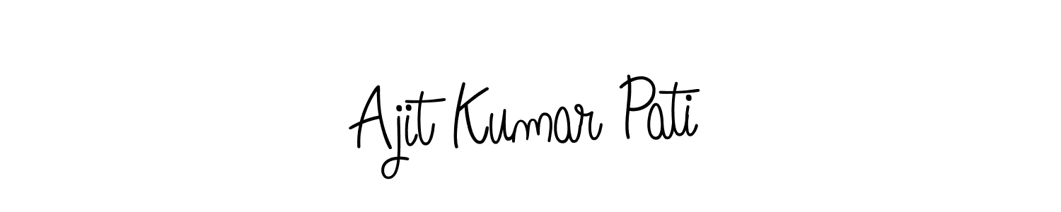 The best way (Angelique-Rose-font-FFP) to make a short signature is to pick only two or three words in your name. The name Ajit Kumar Pati include a total of six letters. For converting this name. Ajit Kumar Pati signature style 5 images and pictures png