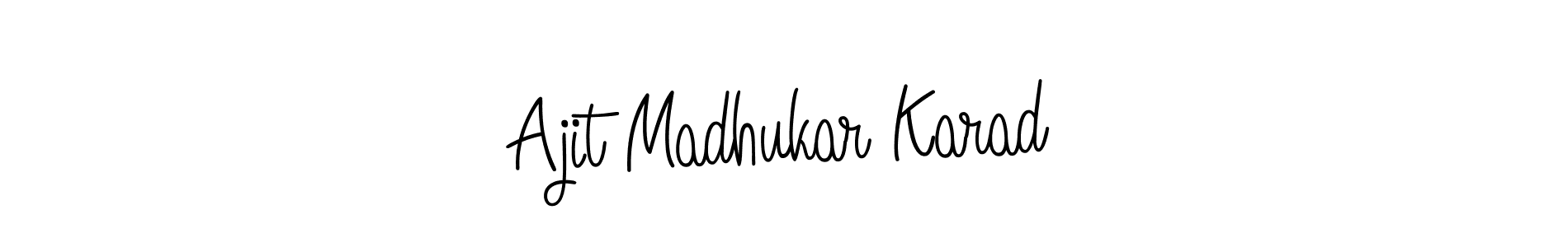 The best way (Angelique-Rose-font-FFP) to make a short signature is to pick only two or three words in your name. The name Ajit Madhukar Karad include a total of six letters. For converting this name. Ajit Madhukar Karad signature style 5 images and pictures png