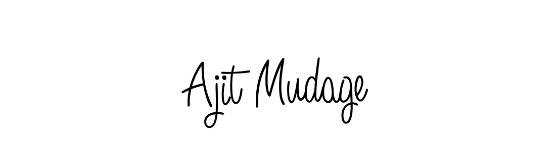 How to make Ajit Mudage name signature. Use Angelique-Rose-font-FFP style for creating short signs online. This is the latest handwritten sign. Ajit Mudage signature style 5 images and pictures png
