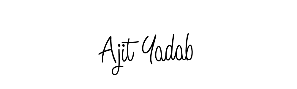 How to make Ajit Yadab name signature. Use Angelique-Rose-font-FFP style for creating short signs online. This is the latest handwritten sign. Ajit Yadab signature style 5 images and pictures png