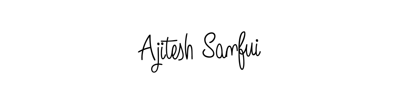 Use a signature maker to create a handwritten signature online. With this signature software, you can design (Angelique-Rose-font-FFP) your own signature for name Ajitesh Sanfui. Ajitesh Sanfui signature style 5 images and pictures png