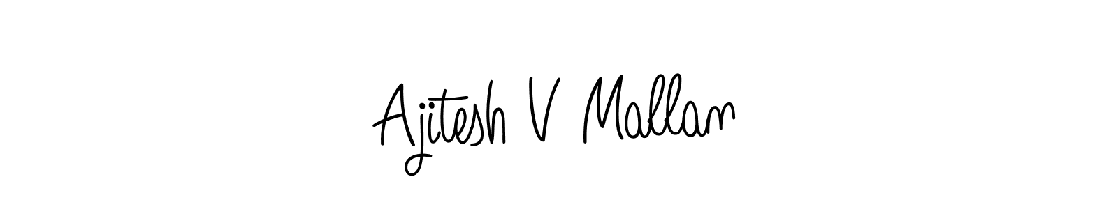 This is the best signature style for the Ajitesh V Mallan name. Also you like these signature font (Angelique-Rose-font-FFP). Mix name signature. Ajitesh V Mallan signature style 5 images and pictures png