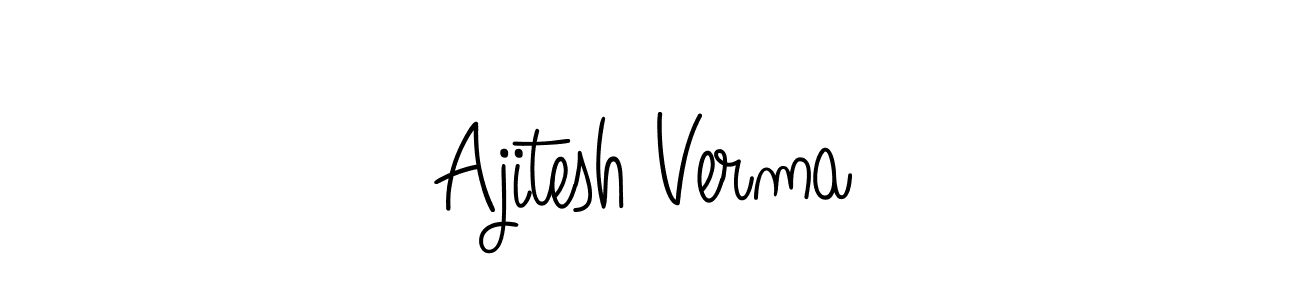 Make a beautiful signature design for name Ajitesh Verma. With this signature (Angelique-Rose-font-FFP) style, you can create a handwritten signature for free. Ajitesh Verma signature style 5 images and pictures png