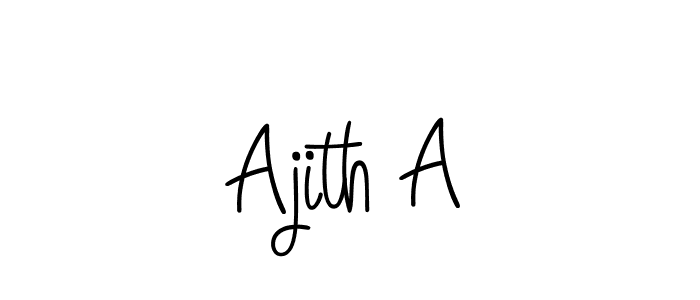 How to make Ajith A name signature. Use Angelique-Rose-font-FFP style for creating short signs online. This is the latest handwritten sign. Ajith A signature style 5 images and pictures png