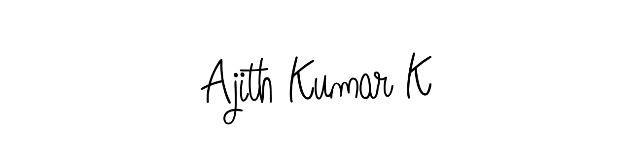 Also we have Ajith Kumar K name is the best signature style. Create professional handwritten signature collection using Angelique-Rose-font-FFP autograph style. Ajith Kumar K signature style 5 images and pictures png