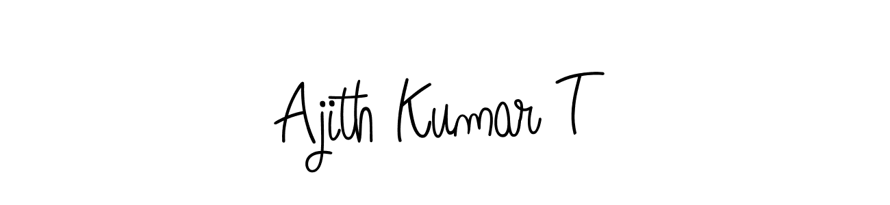 Create a beautiful signature design for name Ajith Kumar T. With this signature (Angelique-Rose-font-FFP) fonts, you can make a handwritten signature for free. Ajith Kumar T signature style 5 images and pictures png