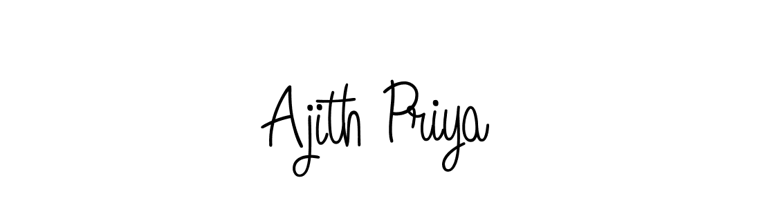 Create a beautiful signature design for name Ajith Priya. With this signature (Angelique-Rose-font-FFP) fonts, you can make a handwritten signature for free. Ajith Priya signature style 5 images and pictures png