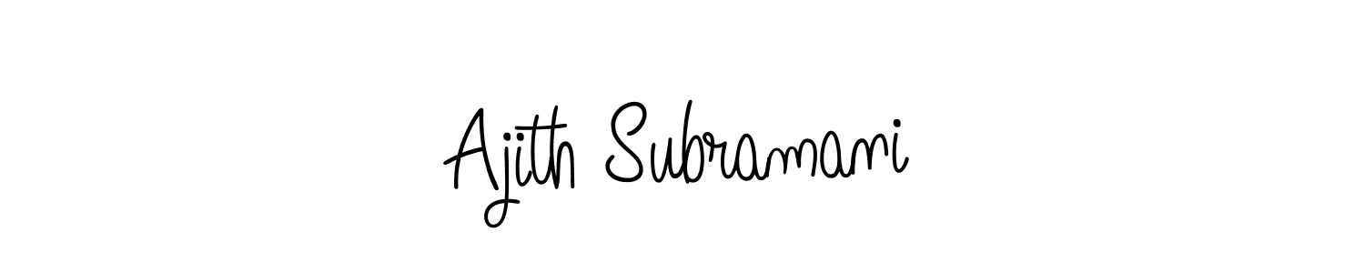Ajith Subramani stylish signature style. Best Handwritten Sign (Angelique-Rose-font-FFP) for my name. Handwritten Signature Collection Ideas for my name Ajith Subramani. Ajith Subramani signature style 5 images and pictures png