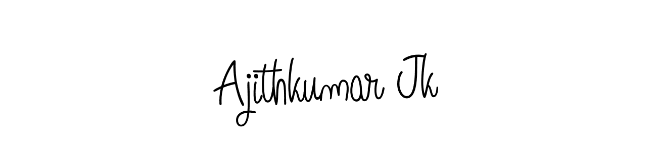 Angelique-Rose-font-FFP is a professional signature style that is perfect for those who want to add a touch of class to their signature. It is also a great choice for those who want to make their signature more unique. Get Ajithkumar Jk name to fancy signature for free. Ajithkumar Jk signature style 5 images and pictures png