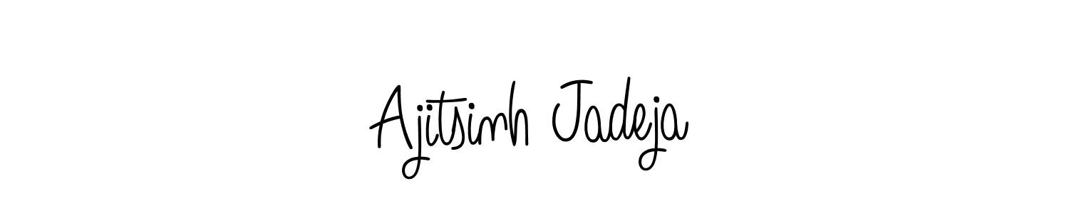 You should practise on your own different ways (Angelique-Rose-font-FFP) to write your name (Ajitsinh Jadeja) in signature. don't let someone else do it for you. Ajitsinh Jadeja signature style 5 images and pictures png