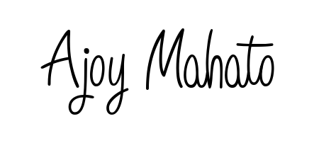 Transform the name Ajoy Mahato into a signature masterpiece using Angelique-Rose-font-FFP font. Ideal for photographers, artists, and creators looking for watermarks. Ajoy Mahato signature style 5 images and pictures png