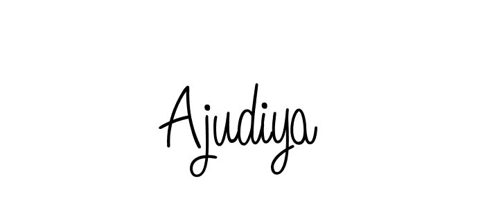 Make a beautiful signature design for name Ajudiya. With this signature (Angelique-Rose-font-FFP) style, you can create a handwritten signature for free. Ajudiya signature style 5 images and pictures png