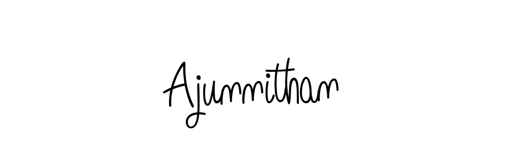 You should practise on your own different ways (Angelique-Rose-font-FFP) to write your name (Ajunnithan) in signature. don't let someone else do it for you. Ajunnithan signature style 5 images and pictures png