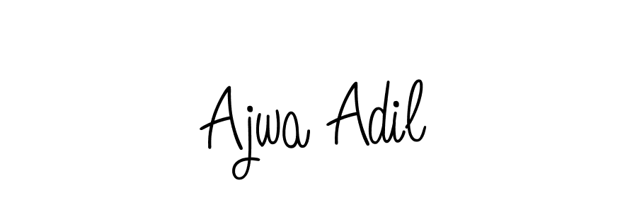 You should practise on your own different ways (Angelique-Rose-font-FFP) to write your name (Ajwa Adil) in signature. don't let someone else do it for you. Ajwa Adil signature style 5 images and pictures png