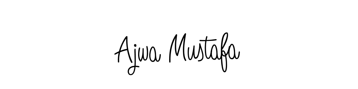How to make Ajwa Mustafa name signature. Use Angelique-Rose-font-FFP style for creating short signs online. This is the latest handwritten sign. Ajwa Mustafa signature style 5 images and pictures png