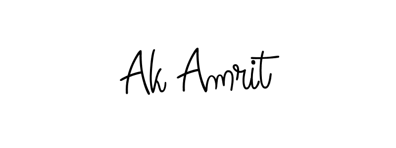 Use a signature maker to create a handwritten signature online. With this signature software, you can design (Angelique-Rose-font-FFP) your own signature for name Ak Amrit. Ak Amrit signature style 5 images and pictures png