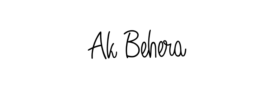 How to make Ak Behera name signature. Use Angelique-Rose-font-FFP style for creating short signs online. This is the latest handwritten sign. Ak Behera signature style 5 images and pictures png