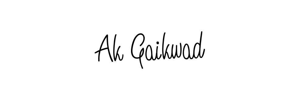 Use a signature maker to create a handwritten signature online. With this signature software, you can design (Angelique-Rose-font-FFP) your own signature for name Ak Gaikwad. Ak Gaikwad signature style 5 images and pictures png