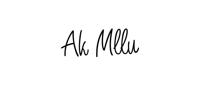 The best way (Angelique-Rose-font-FFP) to make a short signature is to pick only two or three words in your name. The name Ak Mllu include a total of six letters. For converting this name. Ak Mllu signature style 5 images and pictures png