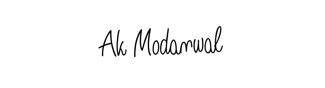 How to make Ak Modanwal name signature. Use Angelique-Rose-font-FFP style for creating short signs online. This is the latest handwritten sign. Ak Modanwal signature style 5 images and pictures png