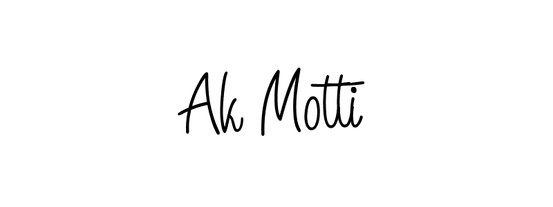 You should practise on your own different ways (Angelique-Rose-font-FFP) to write your name (Ak Motti) in signature. don't let someone else do it for you. Ak Motti signature style 5 images and pictures png