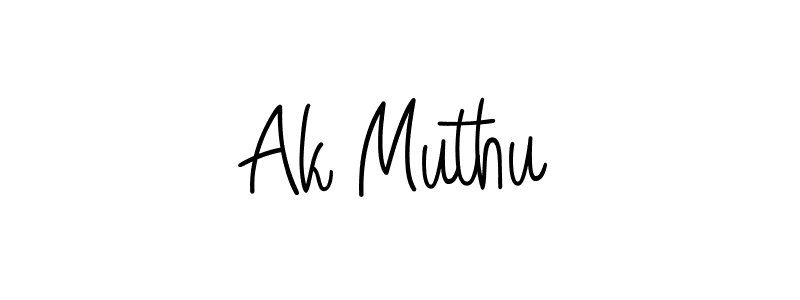 You should practise on your own different ways (Angelique-Rose-font-FFP) to write your name (Ak Muthu) in signature. don't let someone else do it for you. Ak Muthu signature style 5 images and pictures png