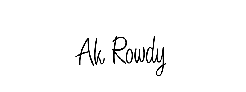 Use a signature maker to create a handwritten signature online. With this signature software, you can design (Angelique-Rose-font-FFP) your own signature for name Ak Rowdy. Ak Rowdy signature style 5 images and pictures png