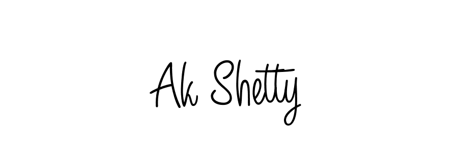 You should practise on your own different ways (Angelique-Rose-font-FFP) to write your name (Ak Shetty) in signature. don't let someone else do it for you. Ak Shetty signature style 5 images and pictures png